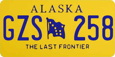 AK license plate GZS258