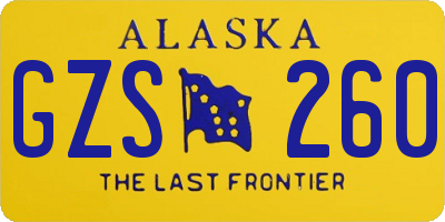 AK license plate GZS260