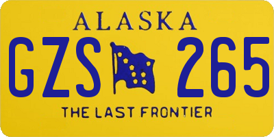 AK license plate GZS265