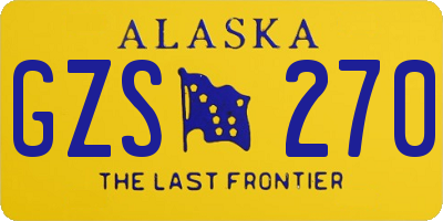 AK license plate GZS270