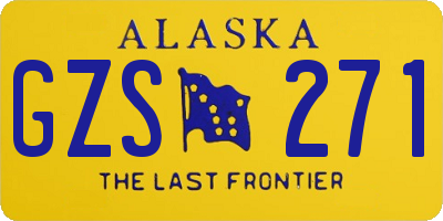 AK license plate GZS271