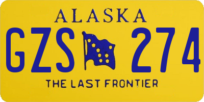 AK license plate GZS274