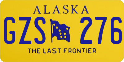 AK license plate GZS276