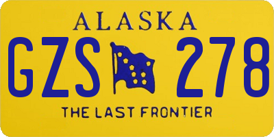 AK license plate GZS278