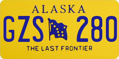 AK license plate GZS280