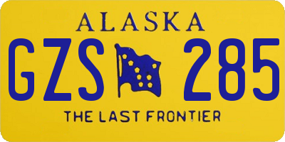 AK license plate GZS285