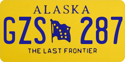 AK license plate GZS287