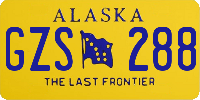 AK license plate GZS288