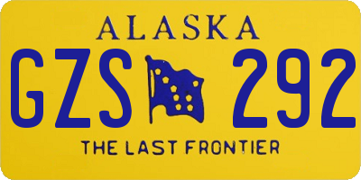 AK license plate GZS292