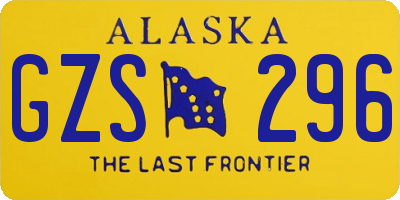 AK license plate GZS296