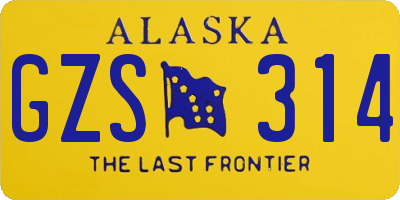 AK license plate GZS314