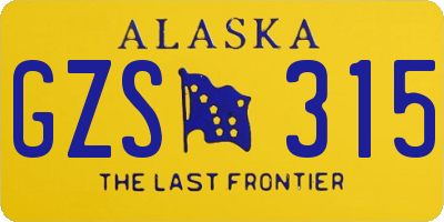 AK license plate GZS315