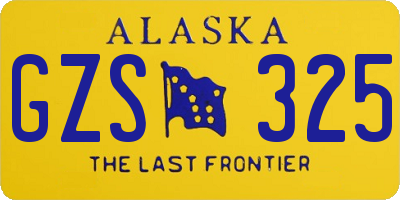 AK license plate GZS325