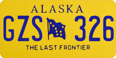 AK license plate GZS326