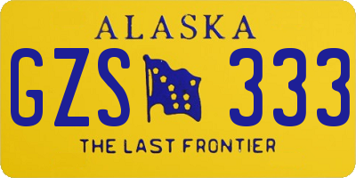 AK license plate GZS333