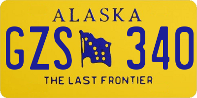 AK license plate GZS340