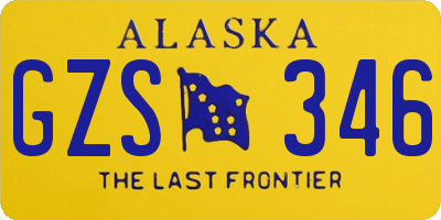 AK license plate GZS346