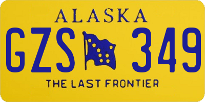 AK license plate GZS349