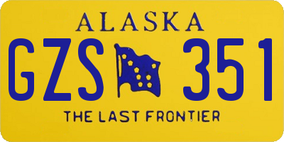 AK license plate GZS351