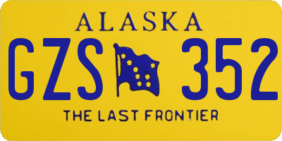 AK license plate GZS352