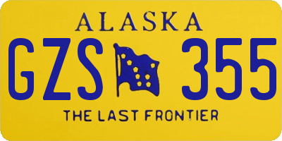 AK license plate GZS355