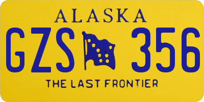 AK license plate GZS356