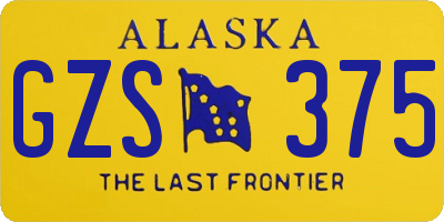 AK license plate GZS375