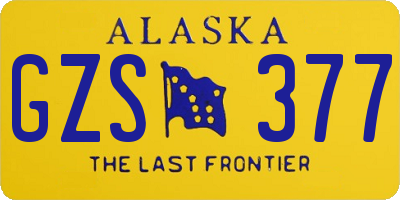 AK license plate GZS377