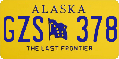 AK license plate GZS378