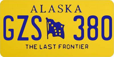 AK license plate GZS380