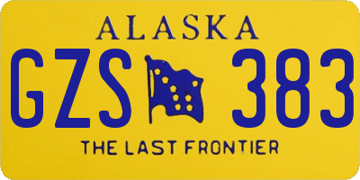 AK license plate GZS383