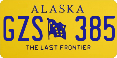 AK license plate GZS385