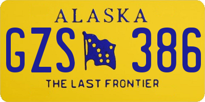 AK license plate GZS386