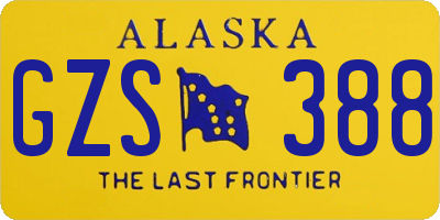 AK license plate GZS388