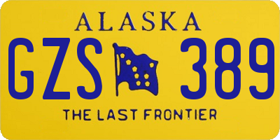 AK license plate GZS389