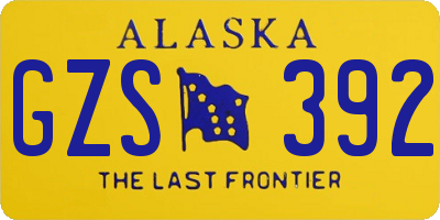 AK license plate GZS392