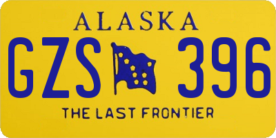 AK license plate GZS396