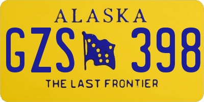 AK license plate GZS398