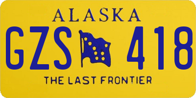 AK license plate GZS418