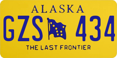 AK license plate GZS434