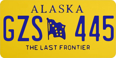 AK license plate GZS445