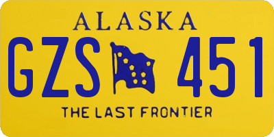 AK license plate GZS451