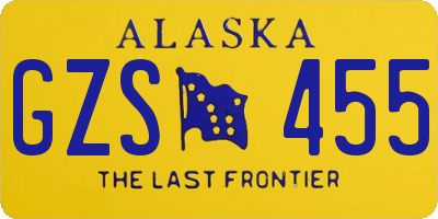 AK license plate GZS455