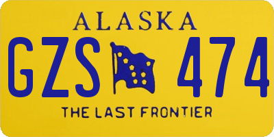 AK license plate GZS474