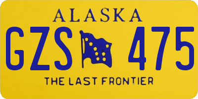 AK license plate GZS475