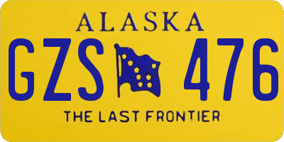 AK license plate GZS476