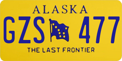 AK license plate GZS477