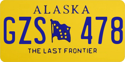 AK license plate GZS478