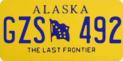 AK license plate GZS492