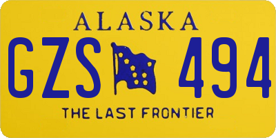 AK license plate GZS494